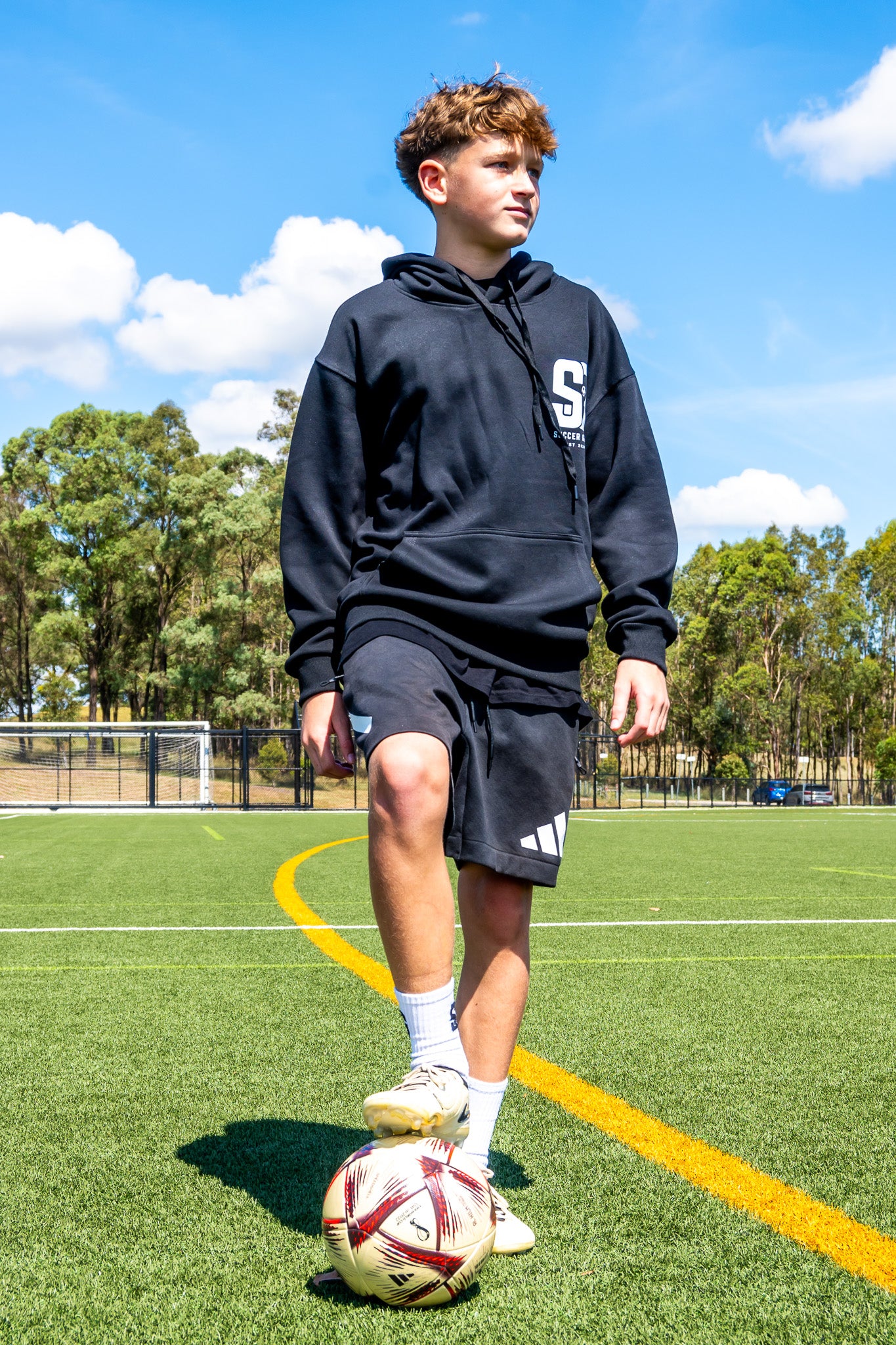 Soccer Grab Black Hoodie