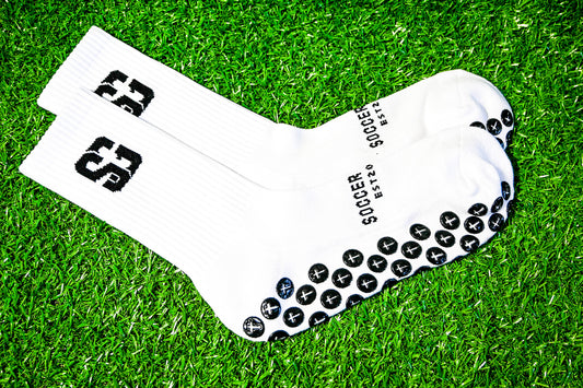 Soccer Grab Grip Socks - White