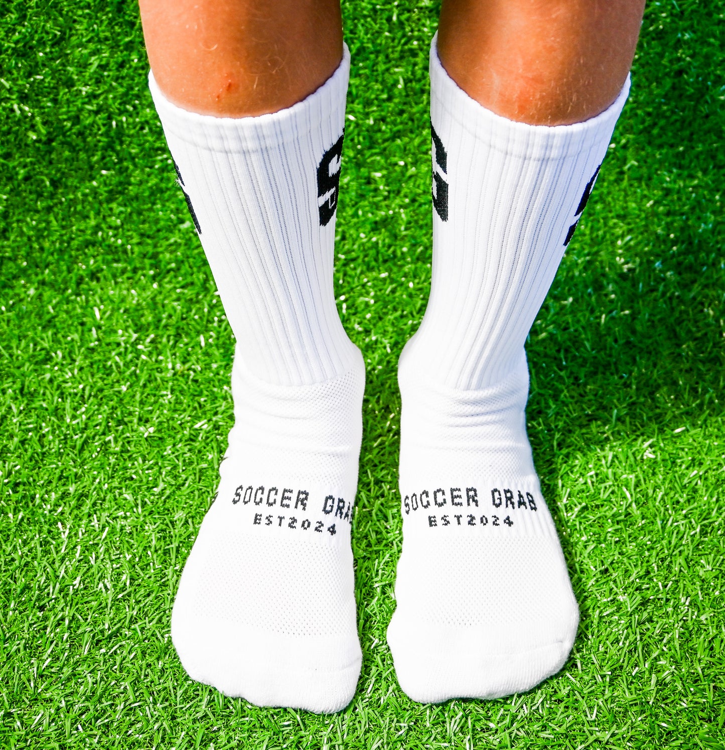 Soccer Grab Grip Socks - White