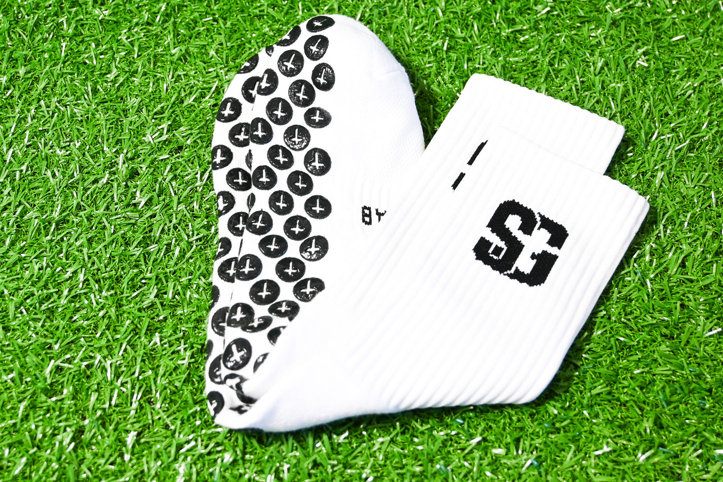 Soccer Grab Grip Socks - White