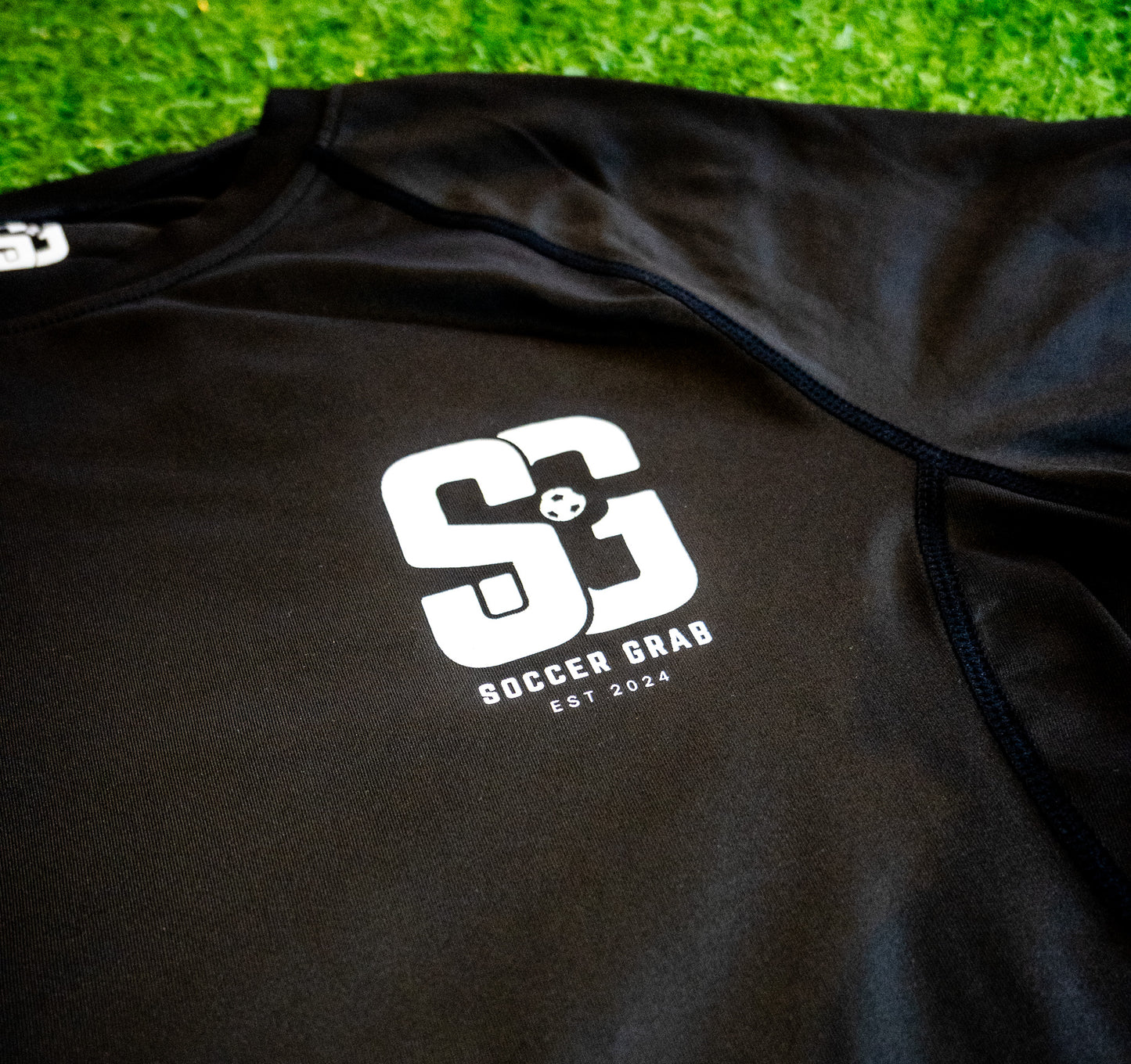 Soccer Grab Black Compression Shirt