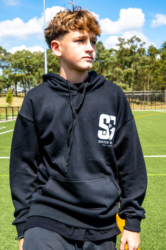 Soccer Grab Black Hoodie