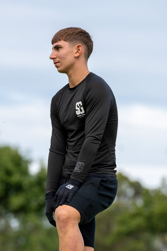 Soccer Grab Black Compression Shirt