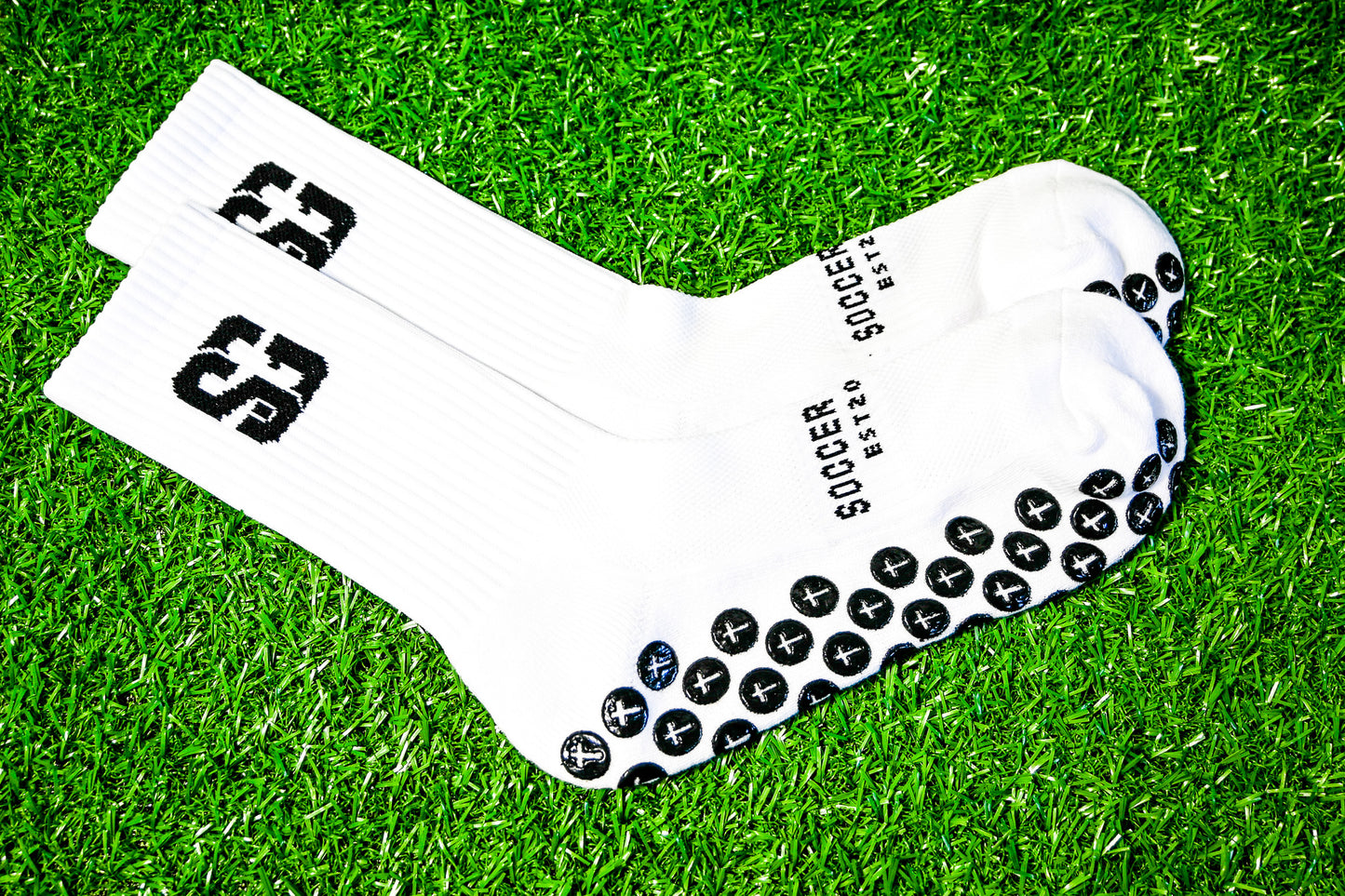Soccer Grab Grip Socks - White
