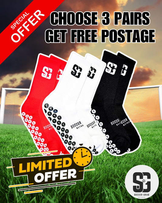 3 pair Soccer Grab Grip Socks Promo
